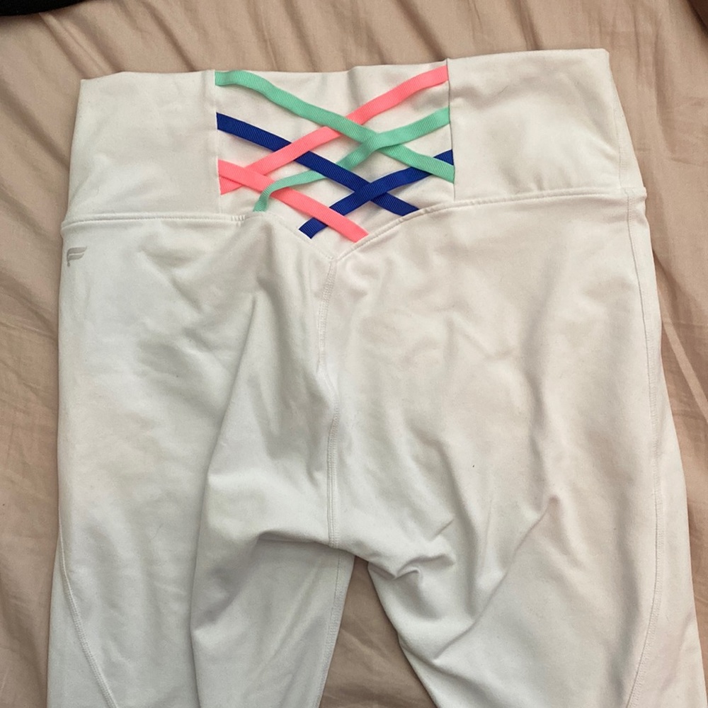 White Fabletics leggings